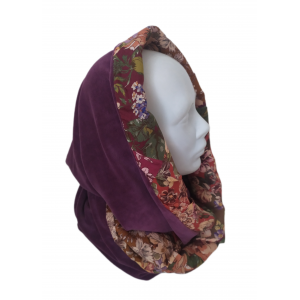 Šalikas gaubtas alyvinės spalvos